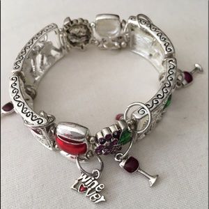 Wine lovers charm bracelet